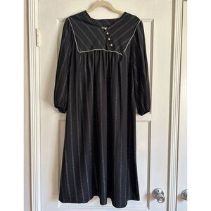 Vintage 1980's Black & Silver Striped Dress